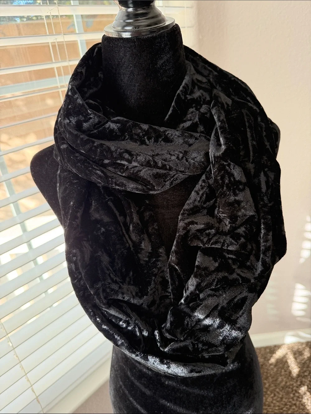 Nordstrom Black Velvet Infinity Scarf